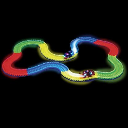 New Magic Tracks DIY Flex Glow Electric LED Light Up Racing Car Funny Bricks Educational Toys For Children with 220 PCS