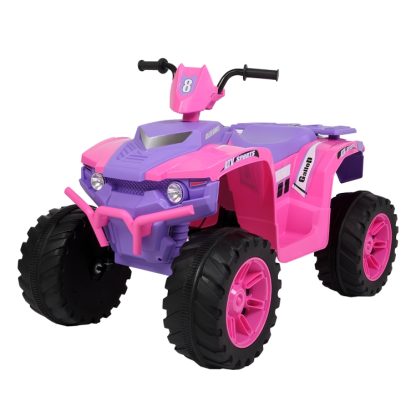 [US Warehouse] 12V Kids Children Double Drive Ride On Car Electric Car ATV Quad Toy (Pink Purple)