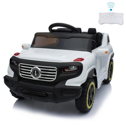 [US Warehouse] Kids Children Remote Control Single Drive Ride On Car Electric Car Toy, Ordinary Music Version (White)