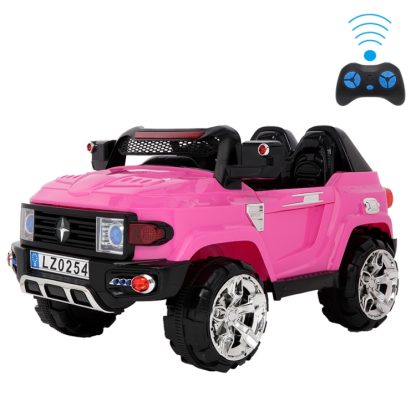 [US Warehouse] 12V 2.4GHz Kids Children Double Drive Remote Control Ride On Car Electric SUV Off-Road Police Car (Pink)