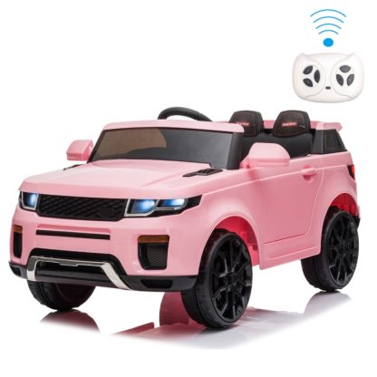 [US Warehouse] 12V 2.4GHz Kids Children LED Lights Double Drive Ride On Car Remote Control Electric Car Stroller (Pink)