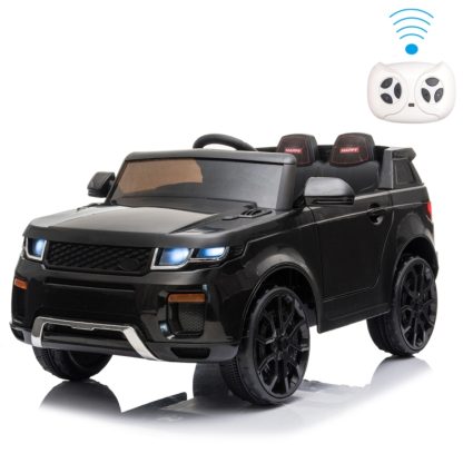 [US Warehouse] 12V 2.4GHz Kids Children LED Lights Double Drive Ride On Car Remote Control Electric Car Stroller (Black)