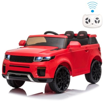 [US Warehouse] 12V 2.4GHz Kids Children LED Lights Double Drive Remote Control Ride On Car Electric Car Stroller (Red)