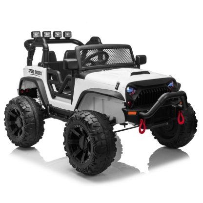 [US Warehouse] 12V Kids Ride On Car 2.4GHz Remote Control Double Drive Jeep Vehicle with MP3 & LED Lights(White) - Image 2