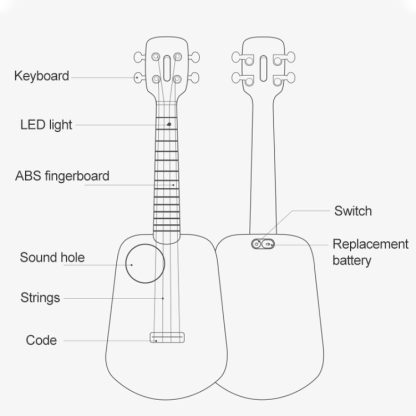 Original Xiaomi Populele Smart Ukulele Music Toys Populele 2, International Version(Black) - Image 3