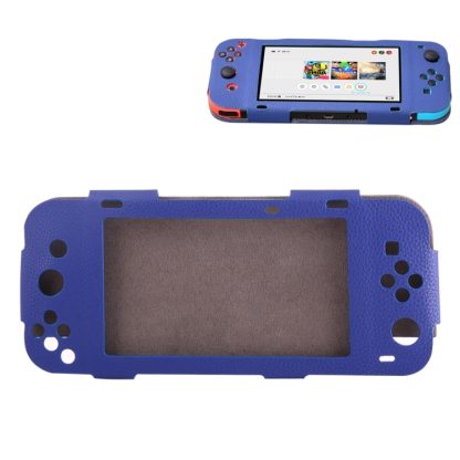 For Nintendo Switch 6.2 inch Game Console Litchi Texture Leather Case Cover(Blue)