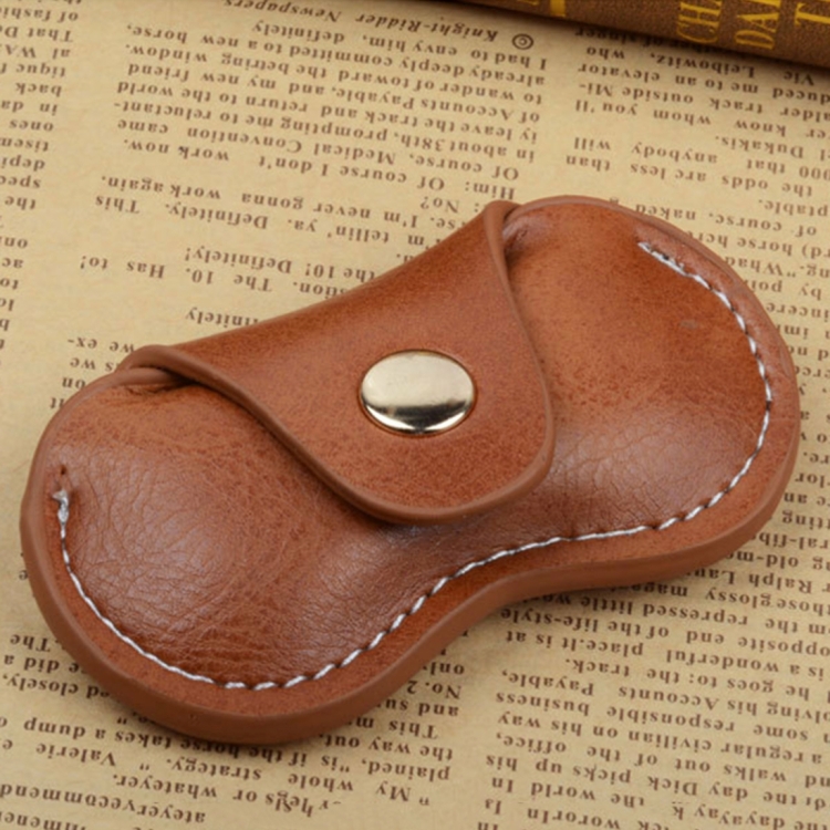 Fidget Hand Spinner Finger Toy Fingertip Gyro Genuine Leather Case Good Bag Without Fingertip Gyro, Size: 9 x 5cm(Brown) - Image 2