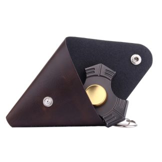 Fidget Hand Spinner Triangle Finger Toy Fingertip Gyro Triangle Genuine Leather Case Good Bag without Fingertip Gyro, Si