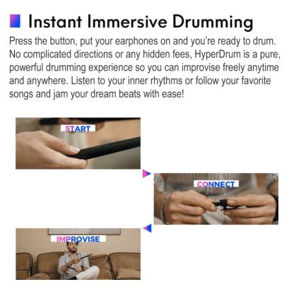 Hyperdrum Somatosensory Virtual Drum Kit Smart Portable Musical Instrument (Black) - Image 3