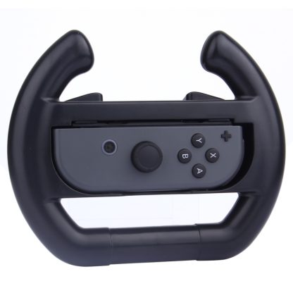 For Nintendo Switch Joy-Con Controller (Not Included) Semicircle Gaming Steering Wheel(Black) - Image 2