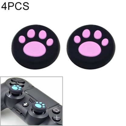 4 PCS Cute Cat Paw Silicone Protective Cover for PS4 / PS3 / PS2 / XBOX360 / XBOXONE / WIIU Gamepad Joystick(Pink)