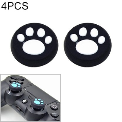 4 PCS Cute Cat Paw Silicone Protective Cover for PS4 / PS3 / PS2 / XBOX360 / XBOXONE / WIIU Gamepad Joystick(White)