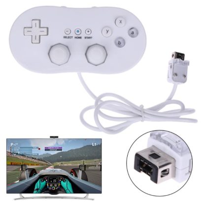 Wii Classic Second Generation Handle Wired Game Controller Gamepad(White)