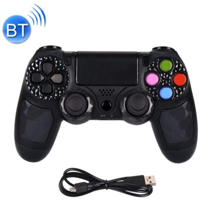 Bluetooth Wireless Game Controller Handle Double Vibration with Touch Function & Speaker & Light for PS 4