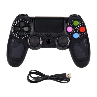 Bluetooth Wireless Game Controller Handle Double Vibration with Touch Function & Speaker & Light for PS 4 - Image 2