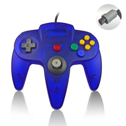 For Nintendo N64 Wired Game Controller Gamepad(Dark Blue)