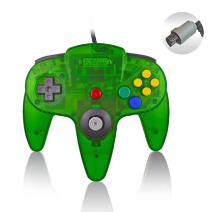 For Nintendo N64 Wired Game Controller Gamepad(Dark Green)