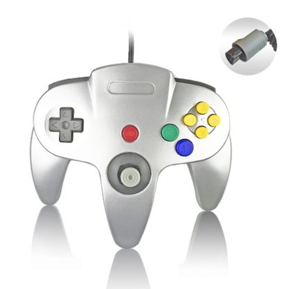 For Nintendo N64 Wired Game Controller Gamepad(Silver)