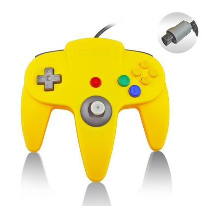 For Nintendo N64 Wired Game Controller Gamepad(Yellow)