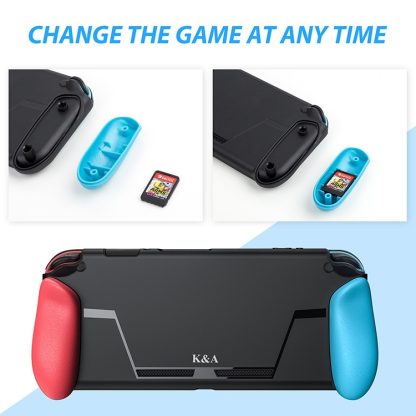 TPU Shell Handle Grip with Game Card Slot Anti-Shock Cover Silicone Case for Nintendo Switch, with Logo - Image 3