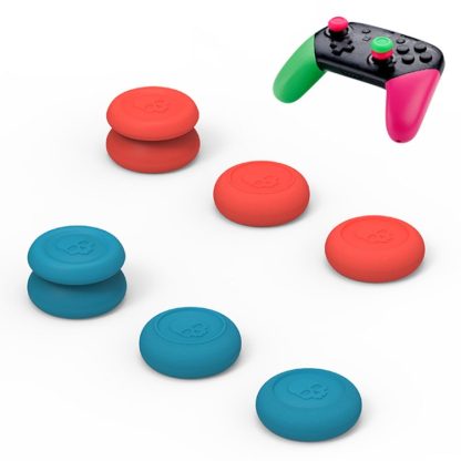 Left + Right Gamepad Rocker Cap Button Cover for NS Pro / PS4(Blue + Magenta)