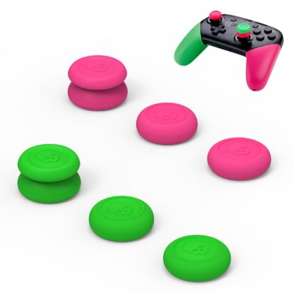 Left + Right Gamepad Rocker Cap Button Cover for NS Pro / PS4(Green+Red)