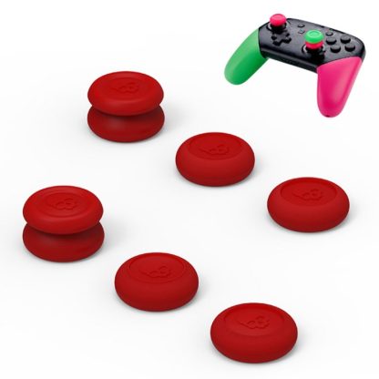 Left + Right Gamepad Rocker Cap Button Cover for NS Pro / PS4(Red)