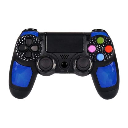 Wireless Bluetooth Diamond Texture Shock Touch Plate Game Handle Controller with Smart Indicator for Sony PS4(Blue) - Image 2