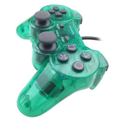 Double Motor Vibration Transparent Game Handle For PS2(Green) - Image 3