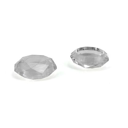 2 PCS Diamond Texture Games Grip Caps for PS5(Clear White)