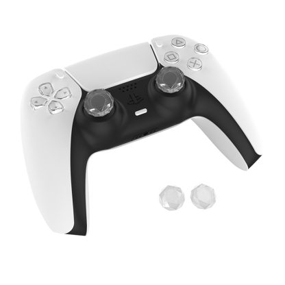 2 PCS Diamond Texture Games Grip Caps for PS5(Clear White) - Image 3