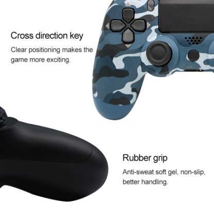 Camouflage Wireless Bluetooth Game Handle Controller with Lamp for PS4, US Version(Blue) - Image 3