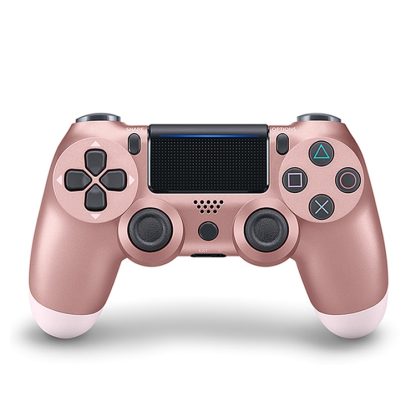 For PS4 Wireless Bluetooth Game Controller Gamepad with Light, US Version(Rose Gold)