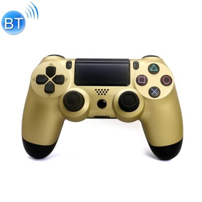 Wireless Bluetooth Game Handle Controller with Lamp for PS4, EU Version(Gold)