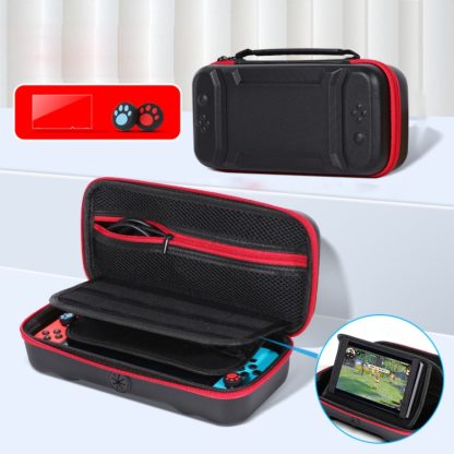 Portable EVA Storage Bag Protective Case Handbag with Holder Function for Nintendo Switch Console, Size: 26x12.5x7cm(Bla