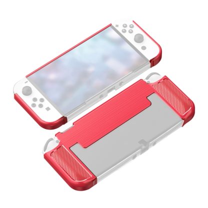 Carbon Fiber TPU Shockproof Protective Case For Nintendo Switch OLED(Red) - Image 2