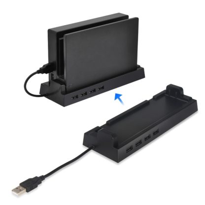 DOBE TNS-1849 4 Ports USB 2.0 HUB Splitter Expansion PC Laptop Adapter for Nintendo Switch(Black)