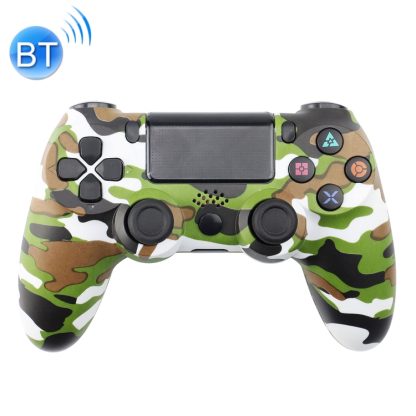 Army Green Camouflage Wireless Bluetooth Game Handle Controller for PS4