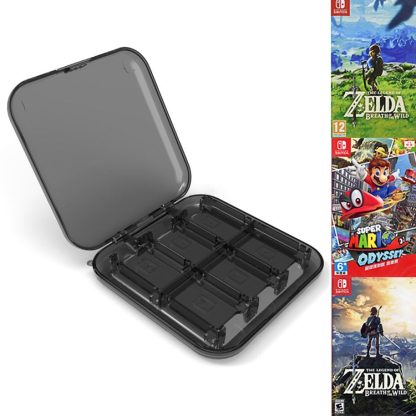 12 in 1 Box Memory Card Holder Box for Nintendo Switch(Black)