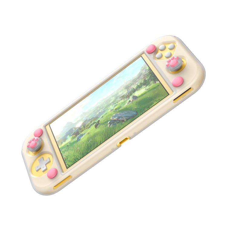 Baseus WISWLT-24 For Switch Lite Cat-paw Silicone Protective Case with 2 Key Cap(Pink + White) - Image 2