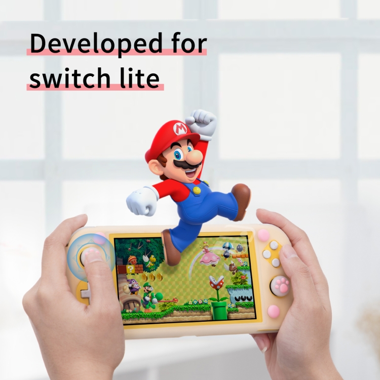Baseus WISWLT-24 For Switch Lite Cat-paw Silicone Protective Case with 2 Key Cap(Pink + White) - Image 3