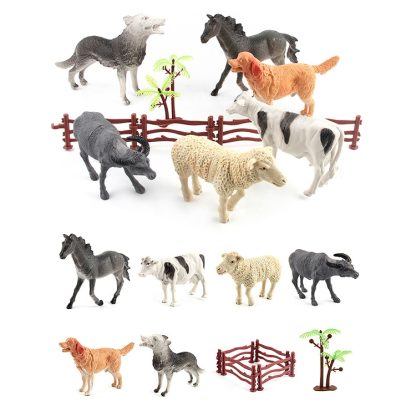 1280-4 6 in 1 Cute Animal Kingdom Decoration Toys Set with Fences - Image 3