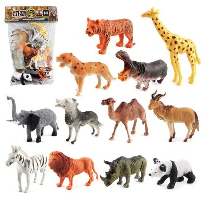 1280 12 in 1 Cute Animal Kingdom Decoration Toys Set