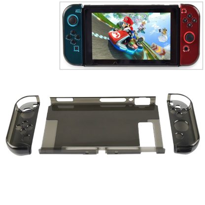 Split Style Non-slip Silicone Protective Case for Switch Lite(Transparent Black)