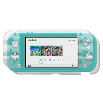 IPLAY Game Host PC Crystal Protective Case with Tempered Glass Film for Switch Lite(Transparent)