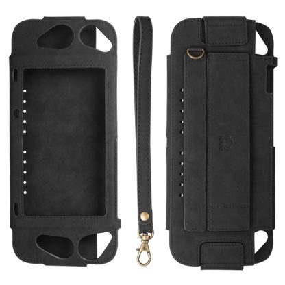 Portable Shockproof Leather Protective Case for Nintendo Switch, with Holder & Card Slot & Lanyard(Black) - Image 2