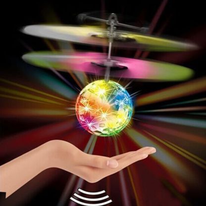 Mini Fun Kids Toy Suspended Crystal Ball Sensing Aircraft Hand Induction Flying Aircraft with Colorful LED Light, withou