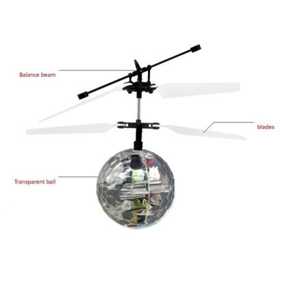 Mini Fun Kids Toy Suspended Crystal Ball Sensing Aircraft Hand Induction Flying Aircraft with Colorful LED Light, withou - Image 3