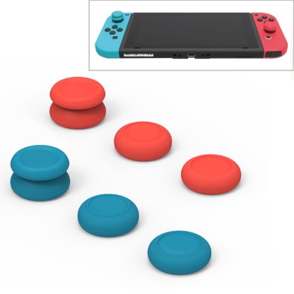 Skull&Co Left + Right Gamepad Rocker Cap Button Cover Thumb Grip Set for Switch / Switch Lite / JOYCON(Blue + Red)