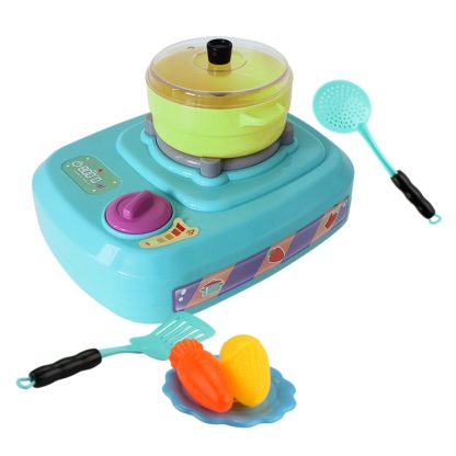 MoFun QC2B Electric Simulation Gas Stove Kids Toys Set with Colorful Lights & Ringtone & Fogging Function (Green)